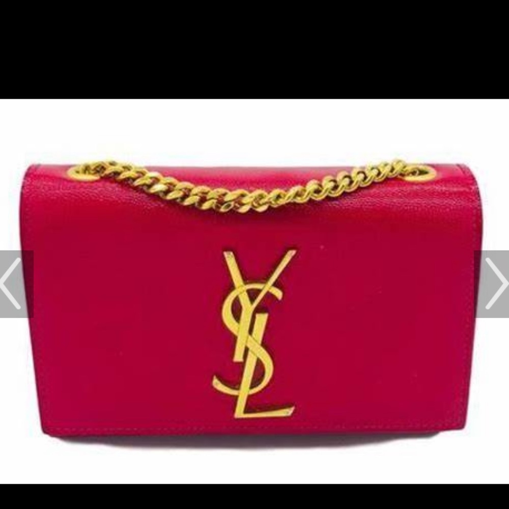 Ysl Kate small bag with gold hardware purse with gold chain